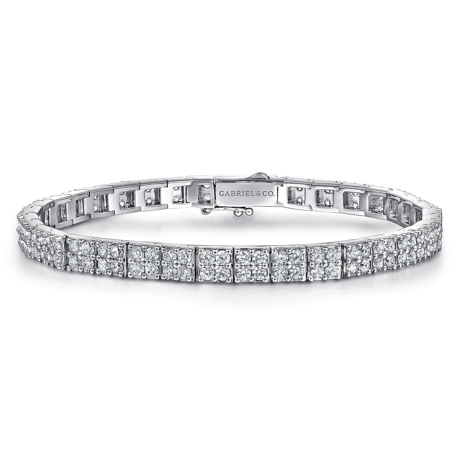 14K White Gold Diamond Tennis Bracelet - 5.18 ct - Shot 1
