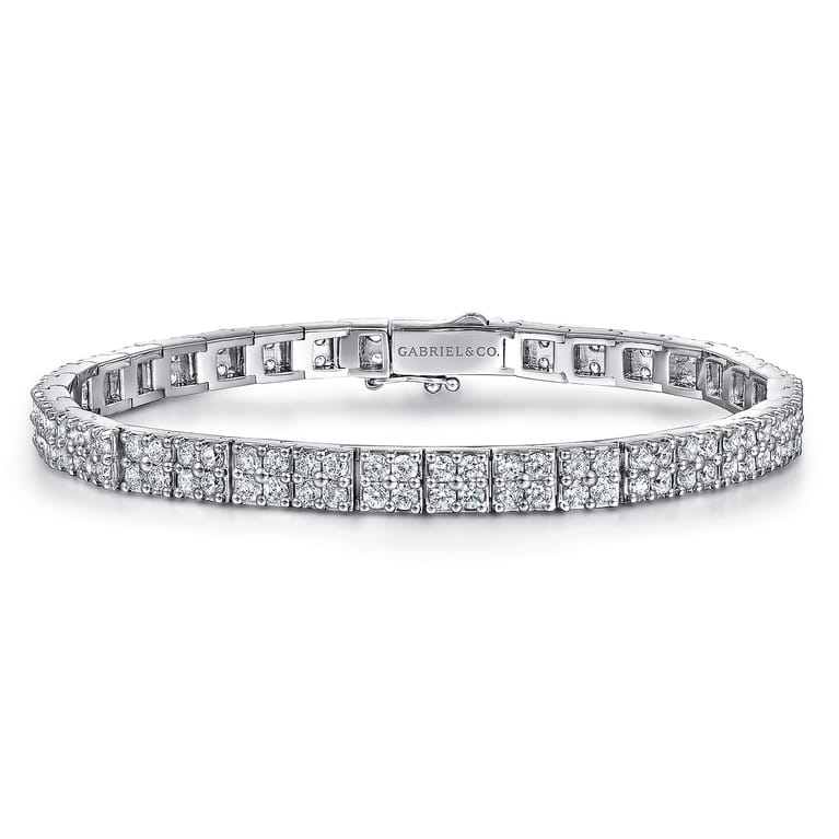 14K White Gold Diamond Tennis Bracelet - 5.18 ct - Shot 1