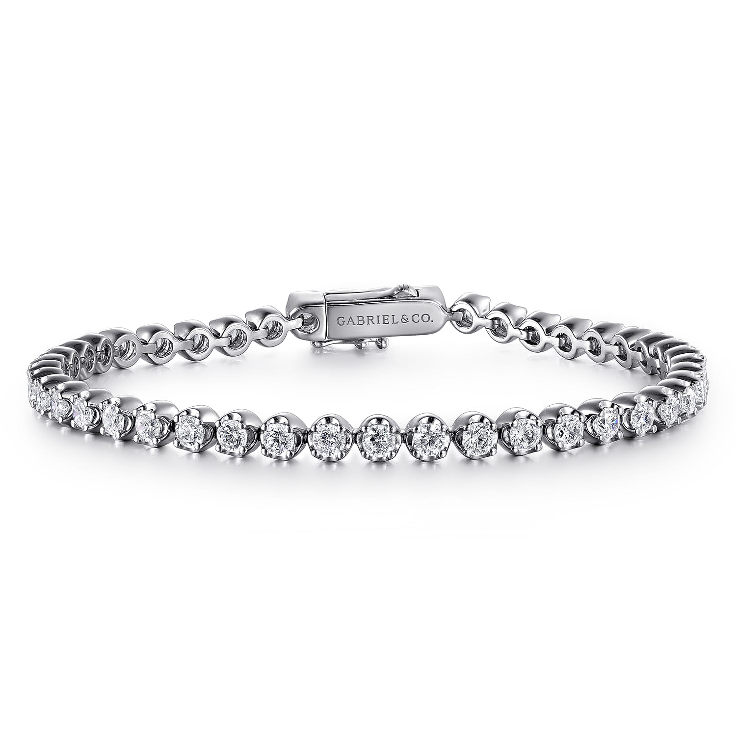 14K White Gold Diamond Tennis Bracelet - 4.05 ct - Shot 1