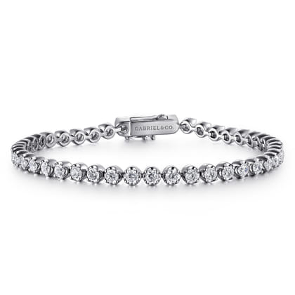 14K White Gold Diamond Tennis Bracelet