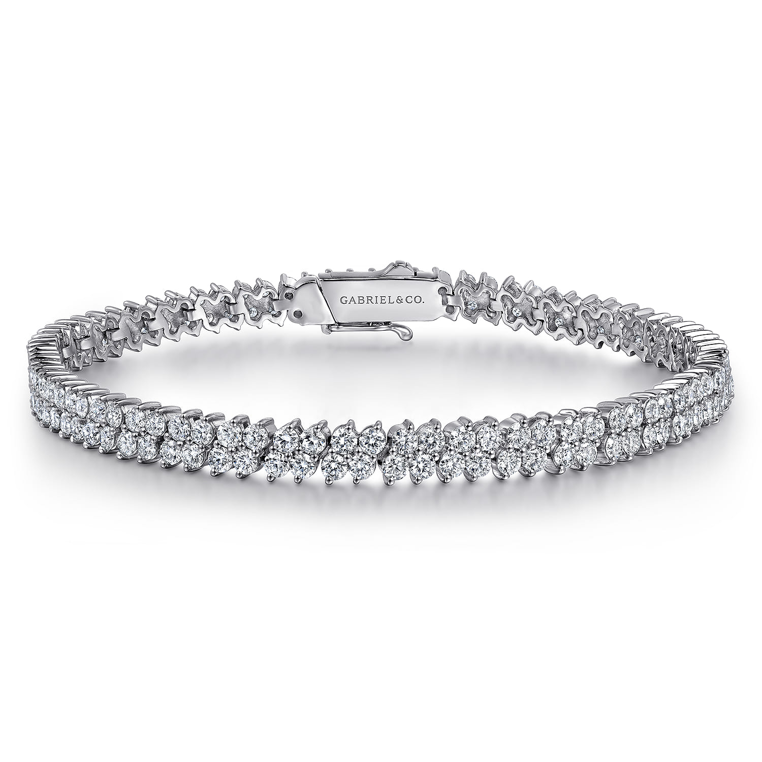14K White Gold Diamond Tennis Bracelet - 5.05 ct - Shot 1