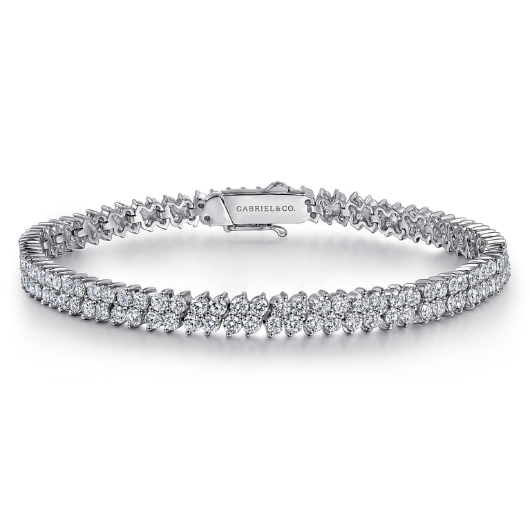 14K White Gold Diamond Tennis Bracelet - 5.05 ct - Shot 1