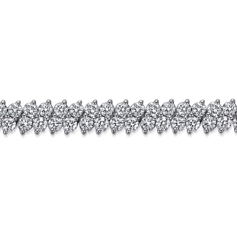 14K White Gold Diamond Tennis Bracelet - 5.05 ct - Shot 2