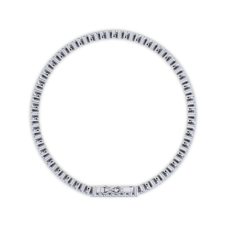 14K White Gold Diamond Tennis Bracelet - 5.05 ct - Shot 3