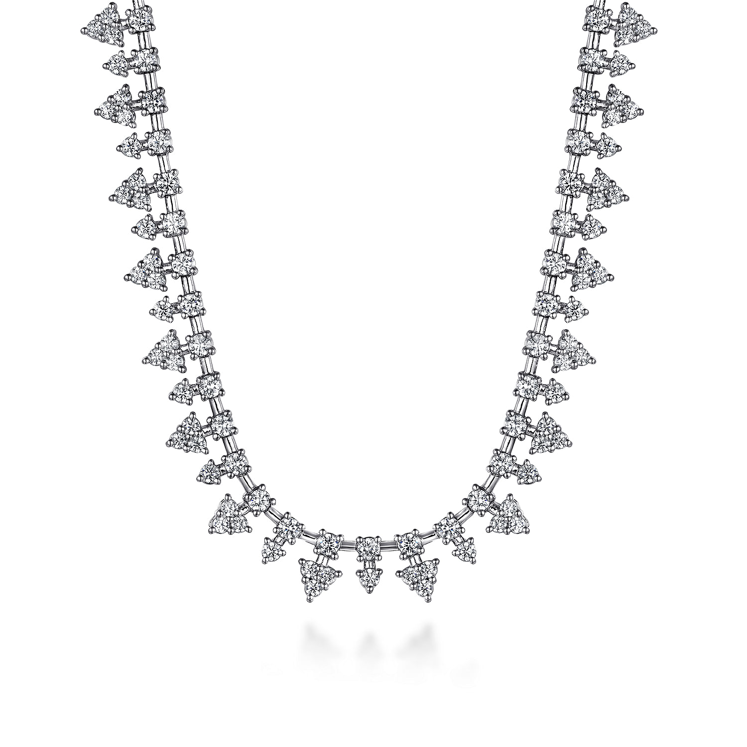 14K White Gold Diamond Tennis Necklace