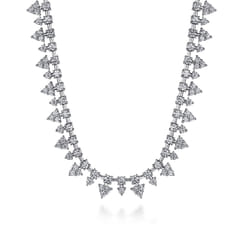 14K White Gold Diamond Tennis Necklace