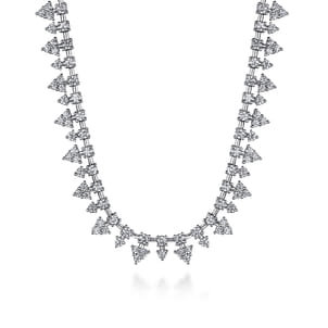 14K White Gold Diamond Tennis Necklace