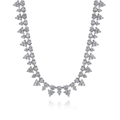 14K White Gold Diamond Tennis Necklace