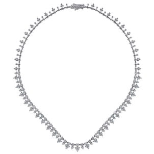 14K White Gold Diamond Tennis Necklace