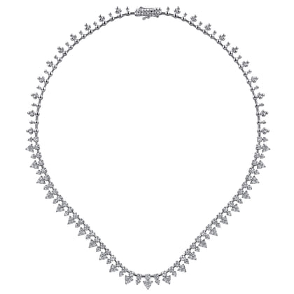 14K White Gold Diamond Tennis Necklace