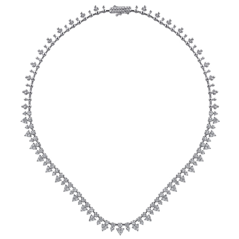 14K White Gold Diamond Tennis Necklace - 5 ct - Shot 2