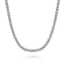 14K White Gold Diamond  Tennis Necklace