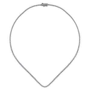 14K White Gold Diamond Tennis Necklace