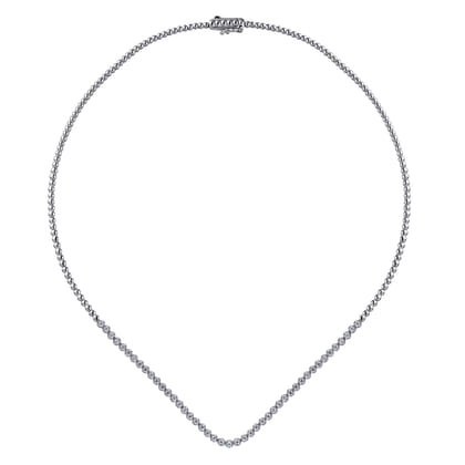 14K White Gold Diamond Tennis Necklace