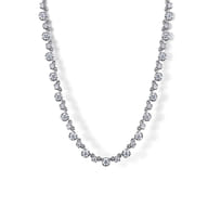 14K White Gold Diamond Tennis Necklace