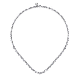14K White Gold Diamond Tennis Necklace