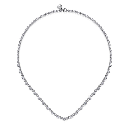 14K White Gold Diamond Tennis Necklace