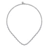 14K White Gold Diamond Tennis Necklace - 3.75 ct