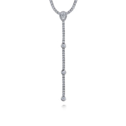 14K White Gold Diamond Tennis Necklace
