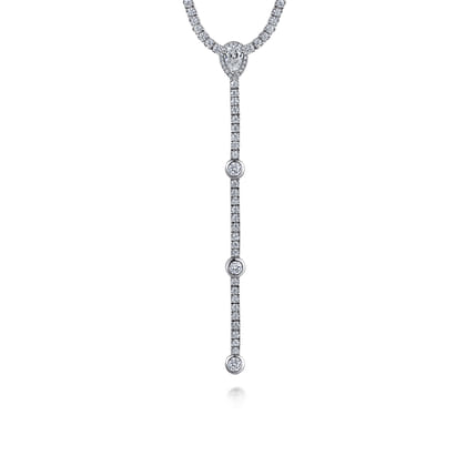14K White Gold Diamond Tennis Necklace