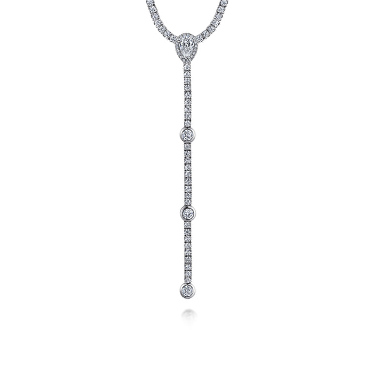 14K White Gold Diamond Tennis Necklace - 5.5 ct - Shot 1