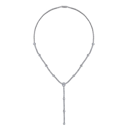 14K White Gold Diamond Tennis Necklace