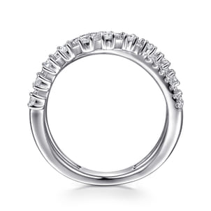 14K White Gold Diamond Thorn Criss Cross Ring