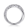14K White Gold Diamond Thorn Criss Cross Ring - 0.55 ct