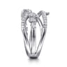 14K White Gold Diamond Thorn Criss Cross Ring - 0.55 ct