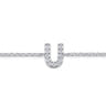 14K White Gold Diamond U Initial Chain Bracelet - 0.07 ct