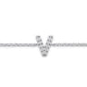 14K White Gold Diamond V Initial Chain Bracelet - 0.06 ct