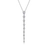 14K White Gold Diamond Vertical Bar Necklace　 - 1.05 ct