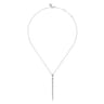 14K White Gold Diamond Vertical Bar Necklace　 - 1.05 ct