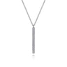 14K White Gold Diamond Vertical Bar Y Pendant Necklace - 0.25 ct