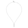 14K White Gold Diamond Vertical Bar Y Pendant Necklace - 0.25 ct