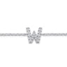 14K White Gold Diamond W Initial Chain Bracelet - 0.08 ct