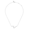 14K White Gold Diamond Wave Bar Necklace - 0.3 ct