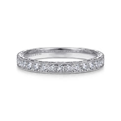 14K White Gold Diamond Wedding Band