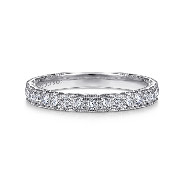 14K White Gold Diamond Wedding Band - 0.35 ct - Shot 1