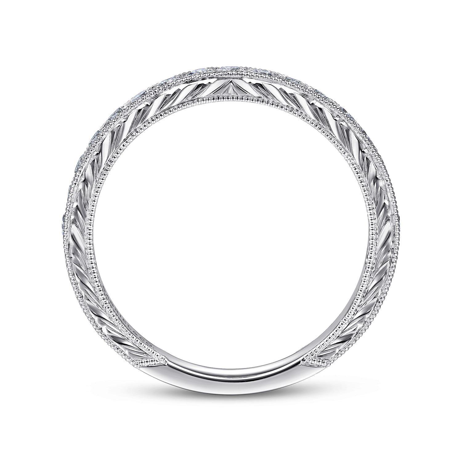 14K White Gold Diamond Wedding Band - 0.35 ct - Shot 2