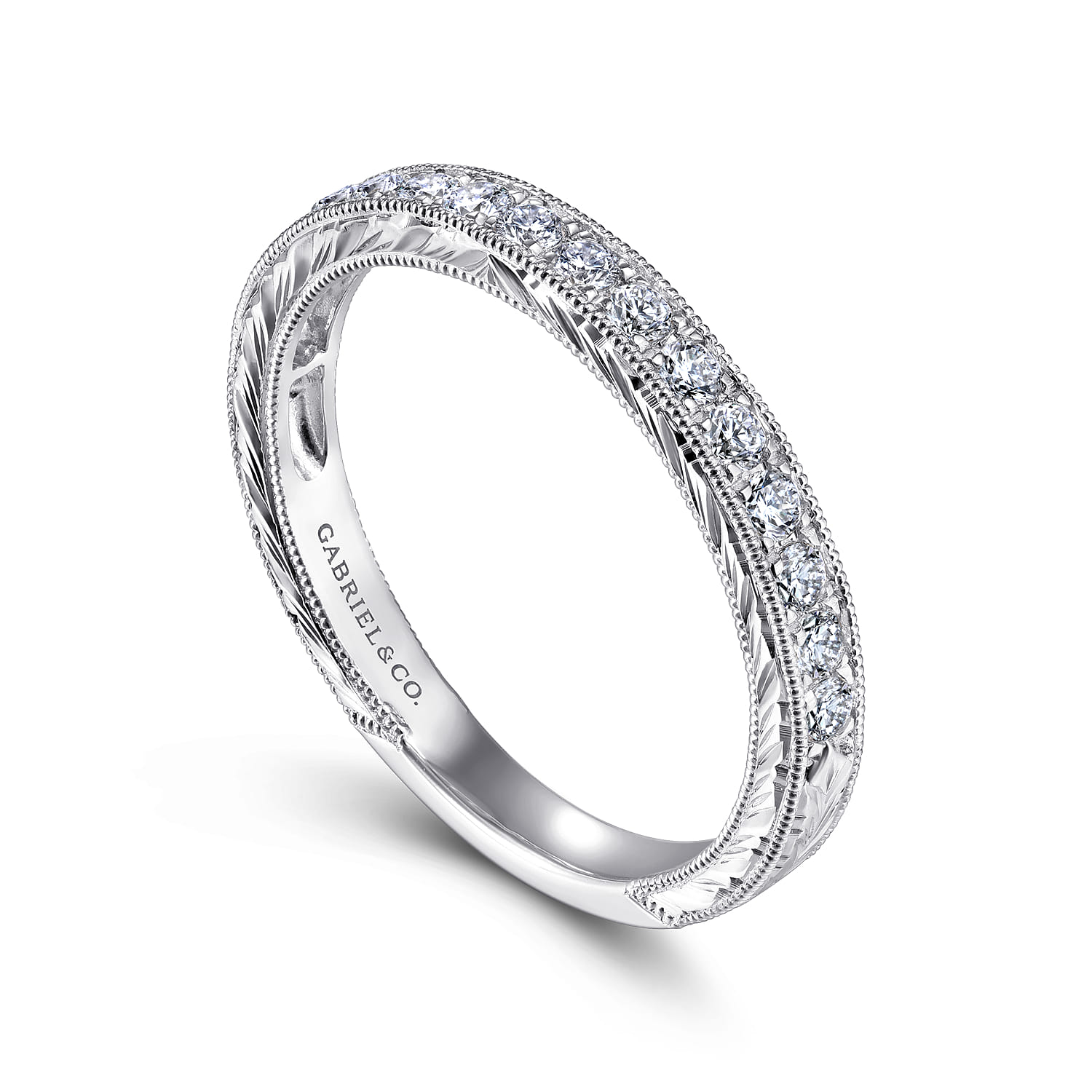 14K White Gold Diamond Wedding Band - 0.35 ct - Shot 3