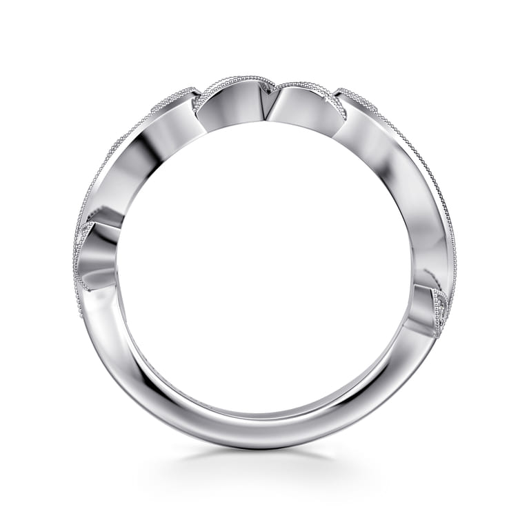 14K White Gold Diamond Wedding Band - 0.08 ct - Shot 2