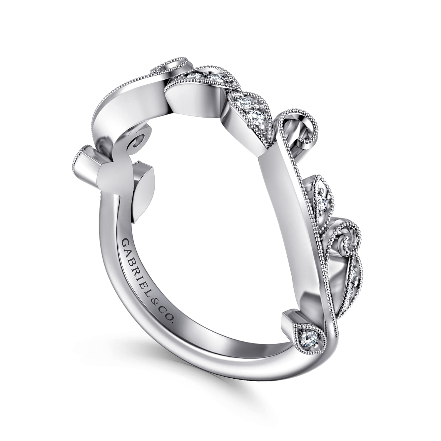 14K White Gold Diamond Wedding Band - 0.08 ct - Shot 3