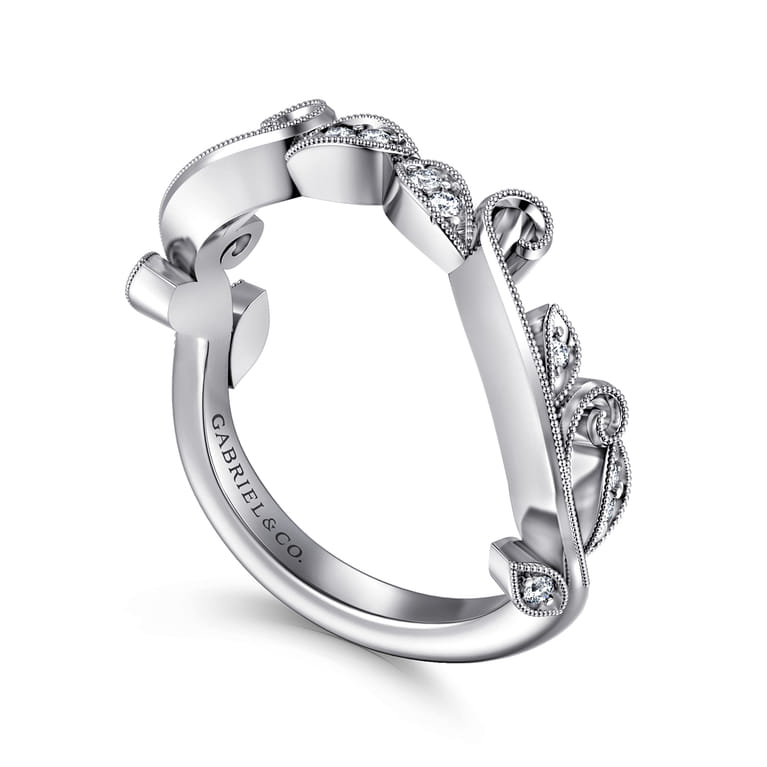 14K White Gold Diamond Wedding Band - 0.08 ct - Shot 3
