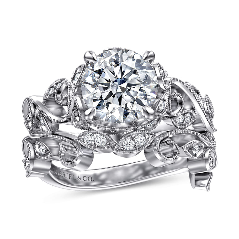 14K White Gold Diamond Wedding Band - 0.08 ct - Shot 4