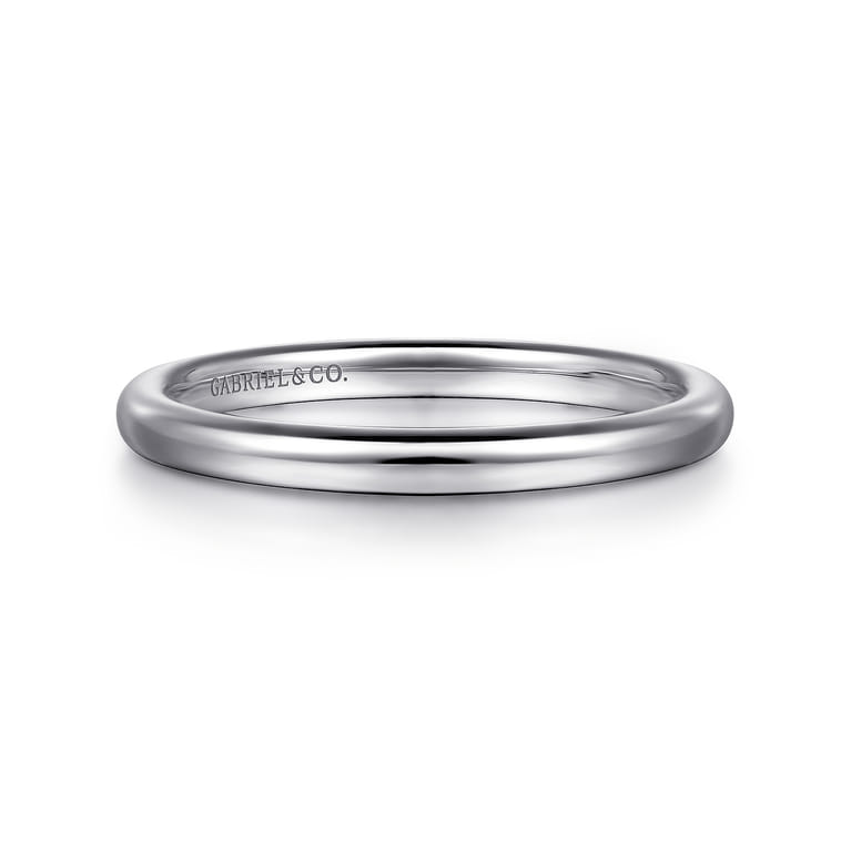 14K White Gold Diamond Wedding Band - Shot 1
