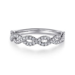 14K White Gold Diamond Wedding Band