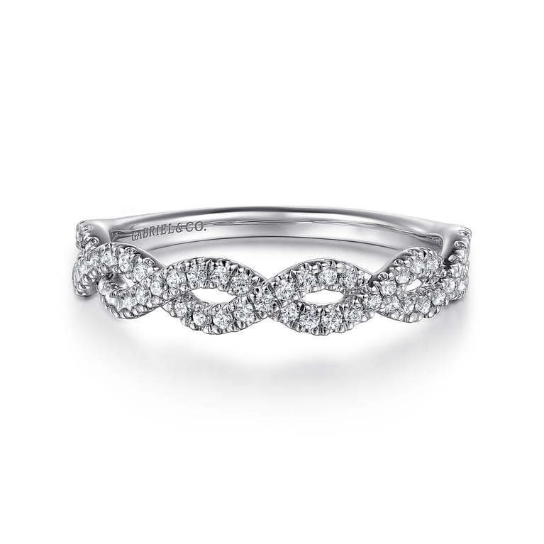 14K White Gold Diamond Wedding Band - 0.27 ct - Shot 1