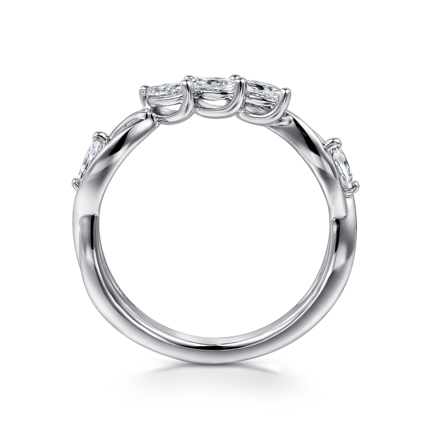 14K White Gold Diamond Wedding Band - 0.3 ct - Shot 2