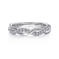 14K White Gold Diamond Wedding Band